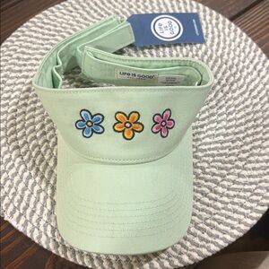 Life is Good Visor Embroidered Flowers